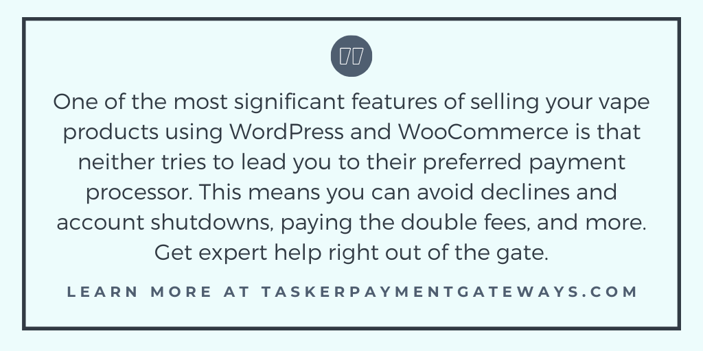 vape solutions for woocommerce – Tasker Payment Gateway quote image