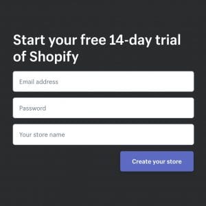 Shopify 14 day free trial