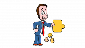 Tasker Payment Gateways LLC cartoon man with puzzle