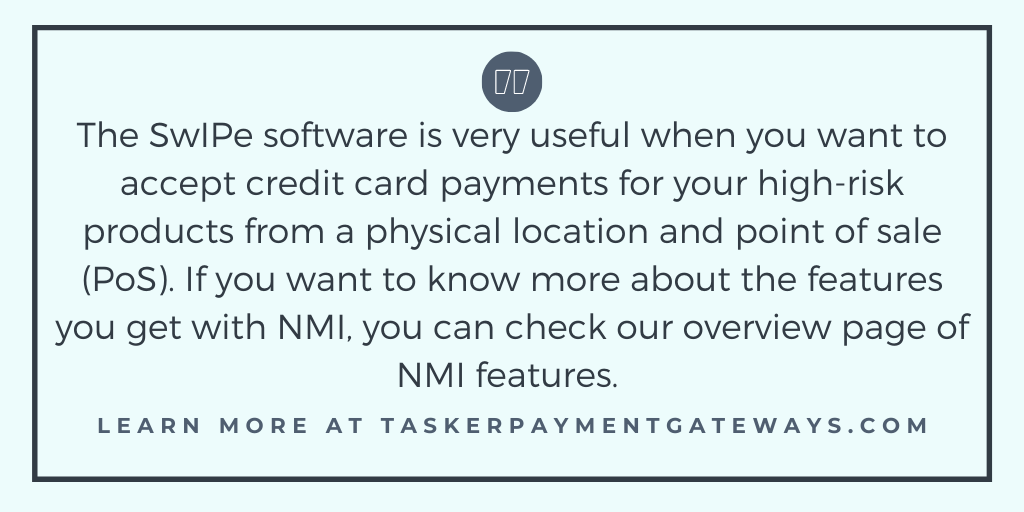 SwIPe software feature – Tasker Payment Gateway quote image