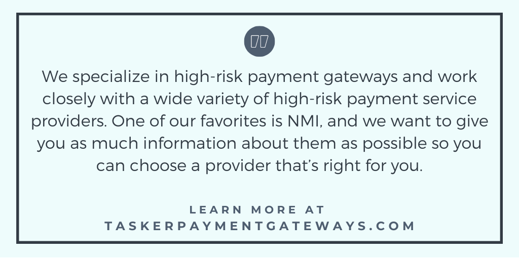 The NMI payment gateway settings - Tasker Payment Gateway quote image